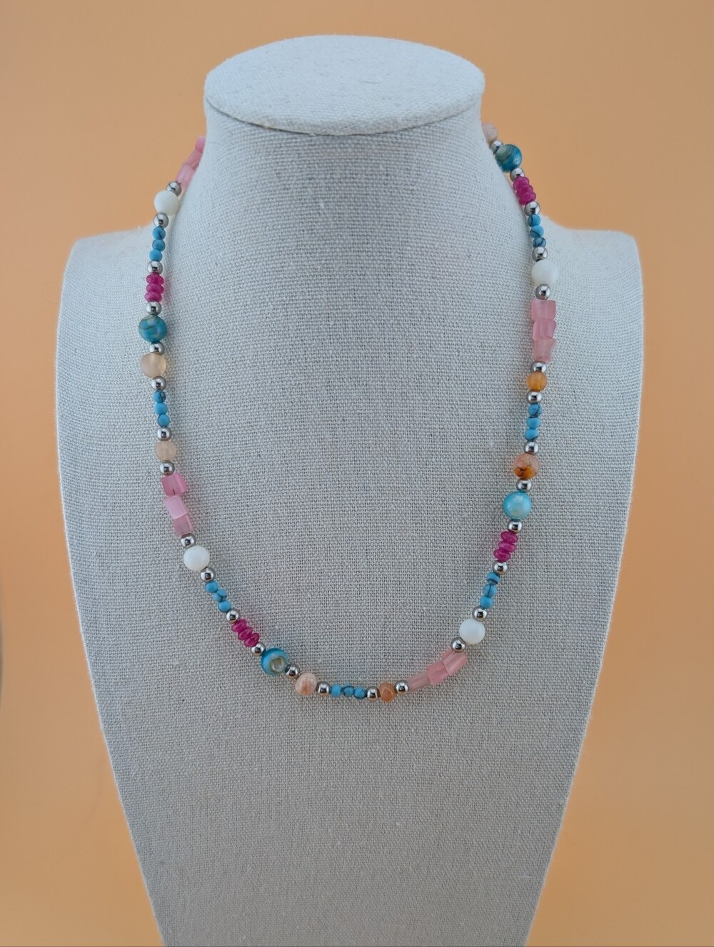 Colorful Gemstone Beaded Boho Choker Necklace